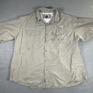 Magellan Sportswear Vented Fishing Shirt Wicking Relaxed Fit Men's 4XL Tan